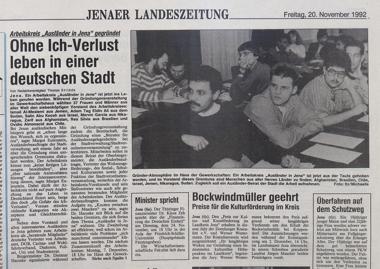 Thüringische Landeszeitung (TLZ), 20. November 1992