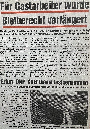 Ostthüringer Zeitung (OTZ), 30. September 1992