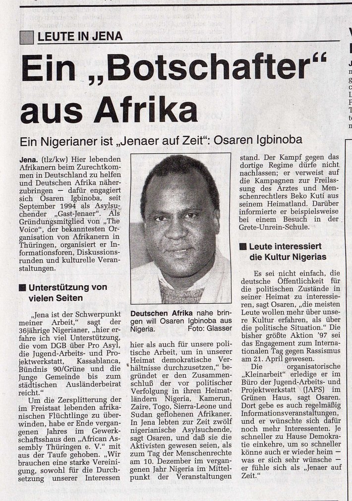 Thüringische Landeszeitung (TLZ), 1. Mai 1997